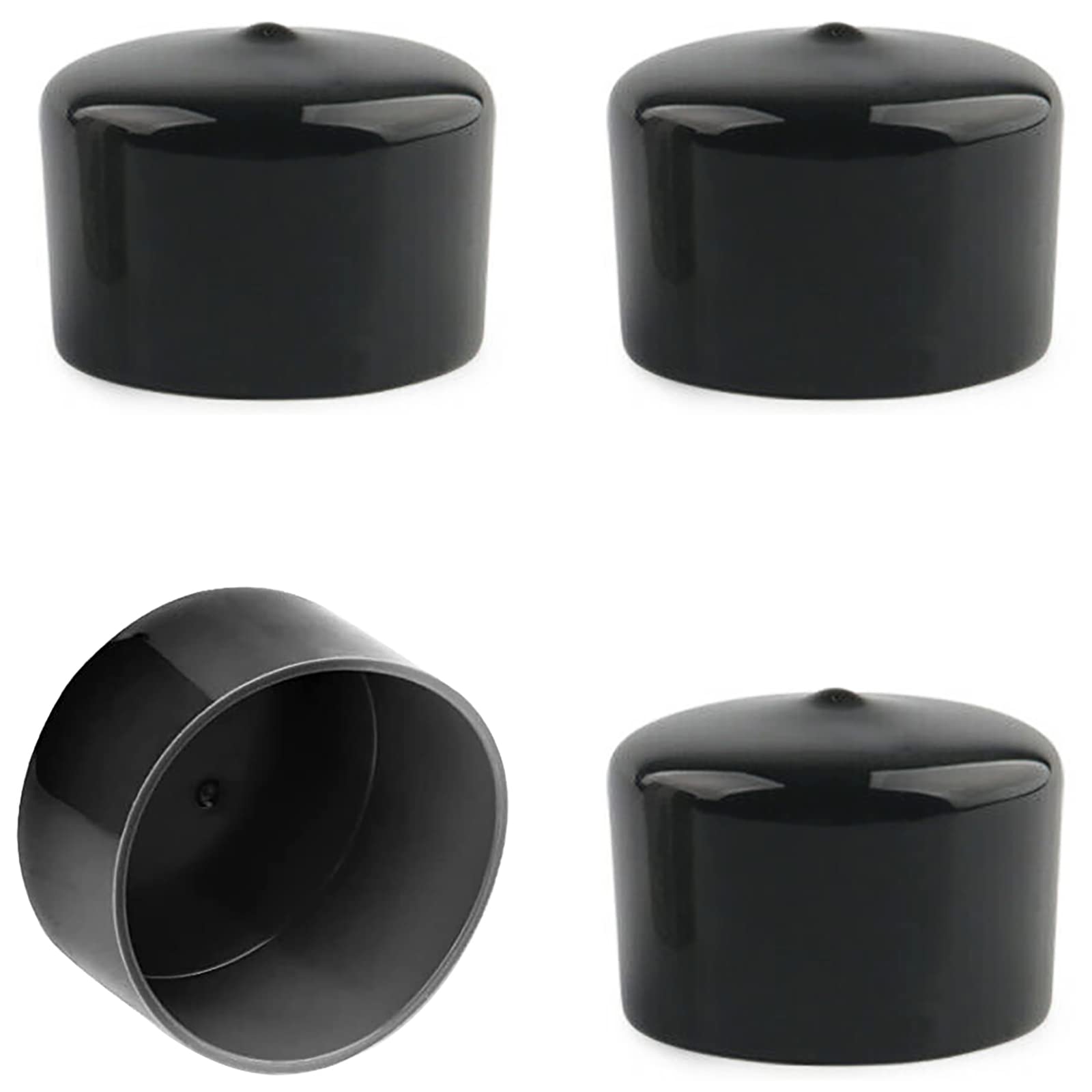 Fdxgyh 4 Pcs 1.98-Inch Bearing Bars Cover Bearing Rubber Caps Trailer Wheel Hub Dust Covers Replacement Bearing Protector (Black