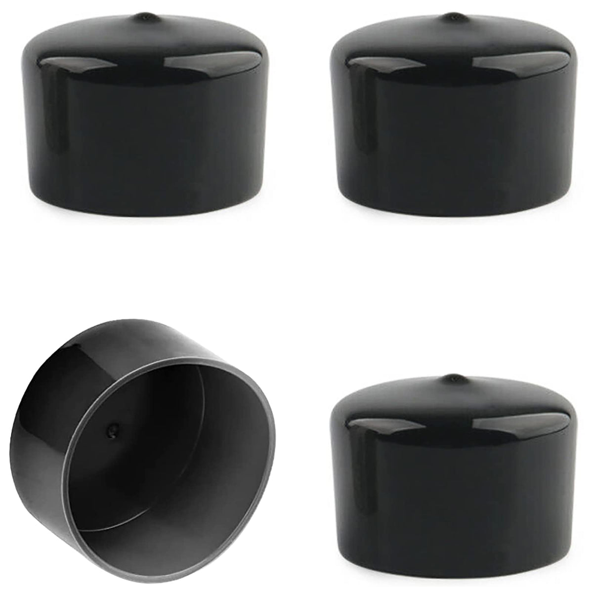Fdxgyh 4 Pcs 1.98-Inch Bearing Bars Cover Bearing Rubber Caps Trailer Wheel Hub Dust Covers Replacement Bearing Protector (Black