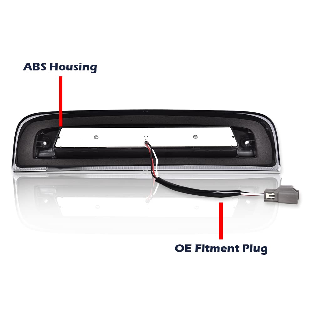 Cheda Third Tail Brake Light Cargo Lamp Tinted Led Bar Compatible With 2014 2015 2016 2017 2018 2019 2020 Sierra Silverado(Smoky