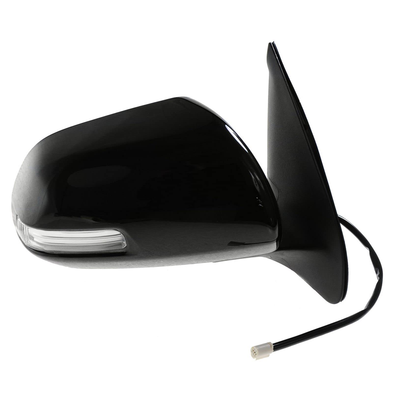 Trq Right Mirror Power With Housing Turn Signal With Black Cover Passenger Side Compatible With 2012-2015 Toyota Tacoma To132128