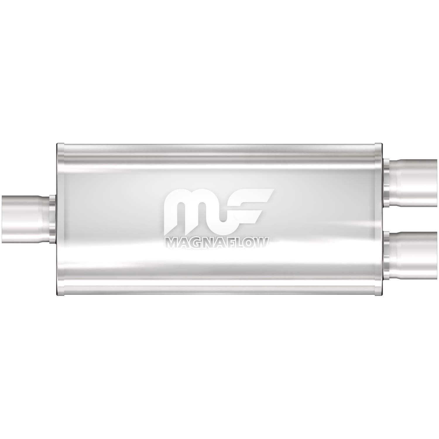 MagnaFlow Performance Exhaust Muffler 12388: 3''/2.5'' Inlet/Outlet, 5x8x24'' Oval, Stainless Steel, Satin Finish