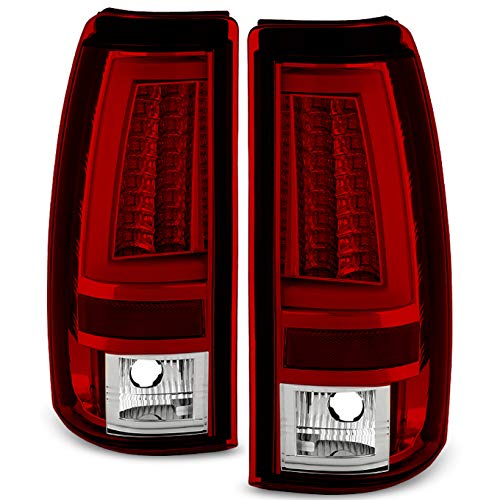 Akkon - For 2003-2006 Silverado 05-07 Silverado Hybrid Pickup Truck Red Clear V2 Led Tail Lights Brake Lamps Pair