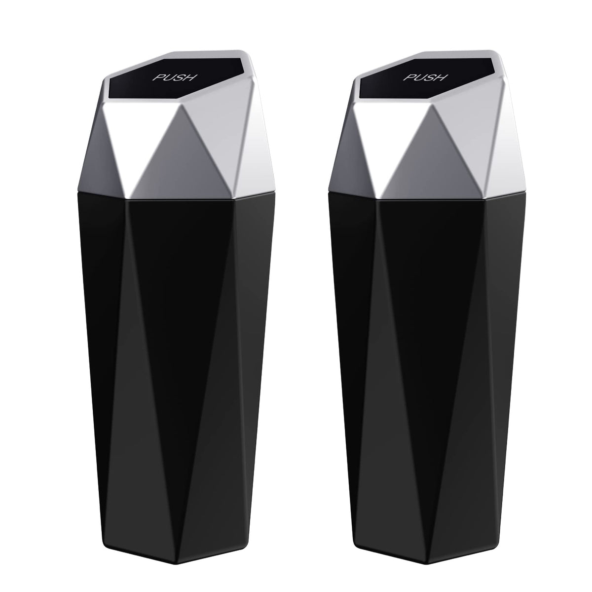 Szeof Car Trash Can With Lid,Portable Vehicle Auto Car Garbage Can,Diamond Design Mini Garbage Bin For Automotive Car, Home, Off