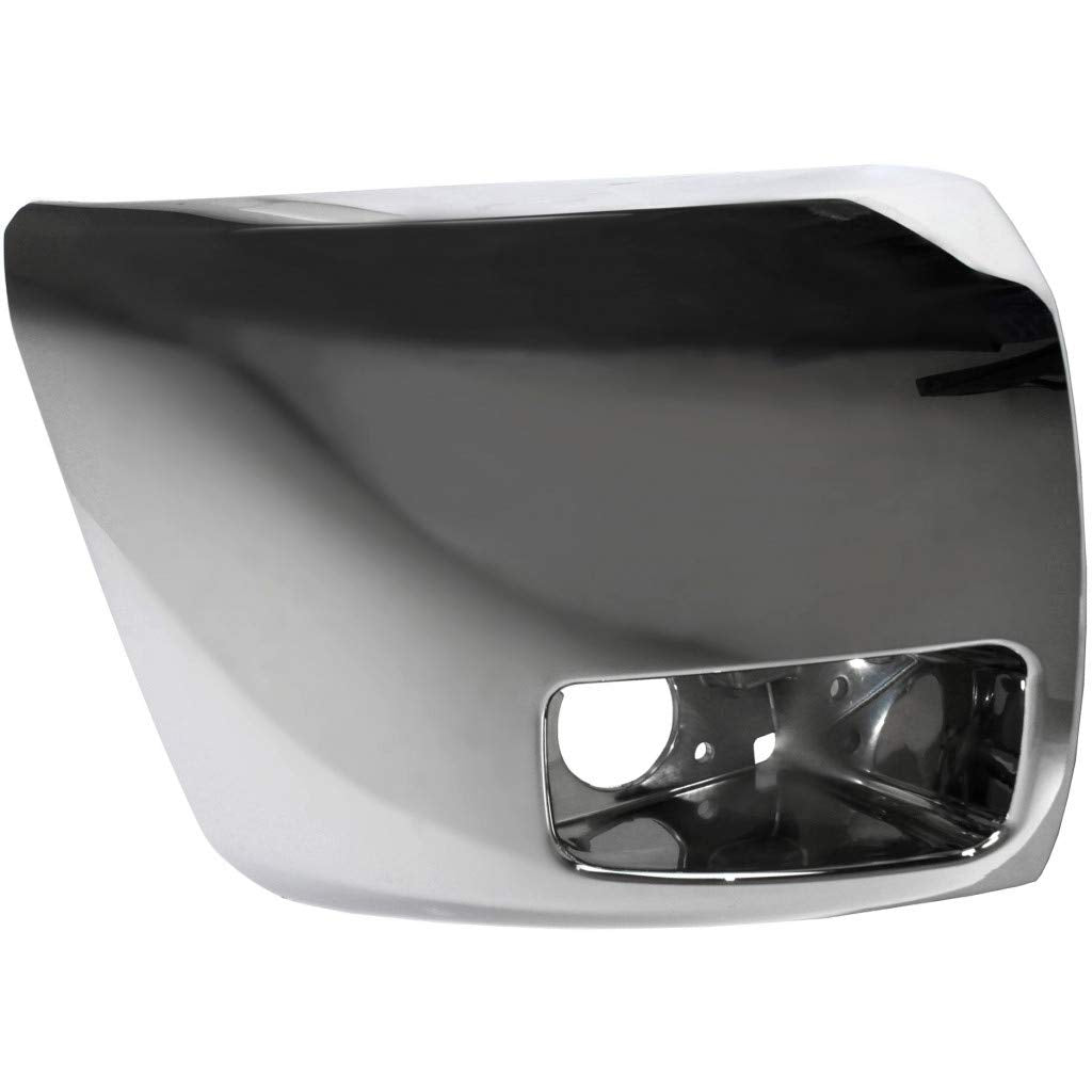 For Chevy Silverado 1500 2012 2013 Bumper End Passenger Side | Front | w/Fog Light Hole | Hybrid | Chrome | Plastic | Replacemen
