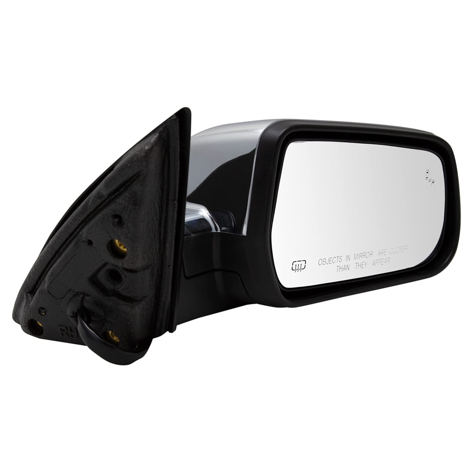 Trq Right Mirror With Heat With Memory With Chrome Cover Passenger Side Compatible With 2016-2017 Chevrolet Equinox Gmc Terrain