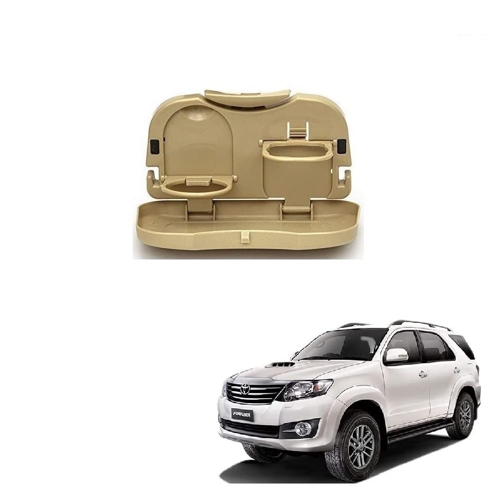 Stylish Foldable Compact Car Back Seat Tray for Food/Drinks/Cup/Bottle Holder Universal Pack of 1 Suitable for Fortuner Type1