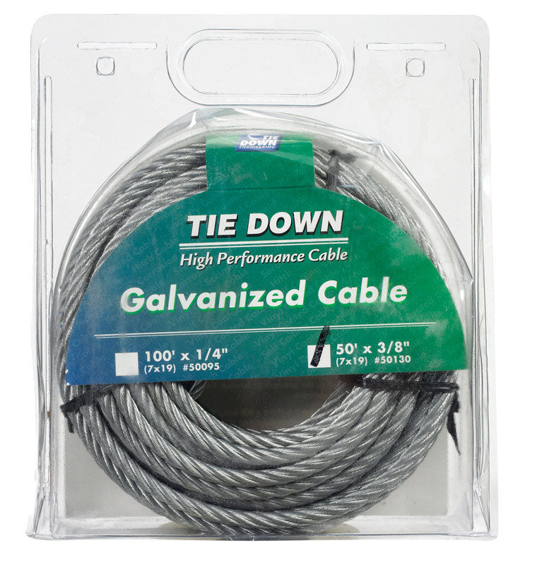 Pre-Cut Cable50'Galv3/8'' (Pack Of 1)