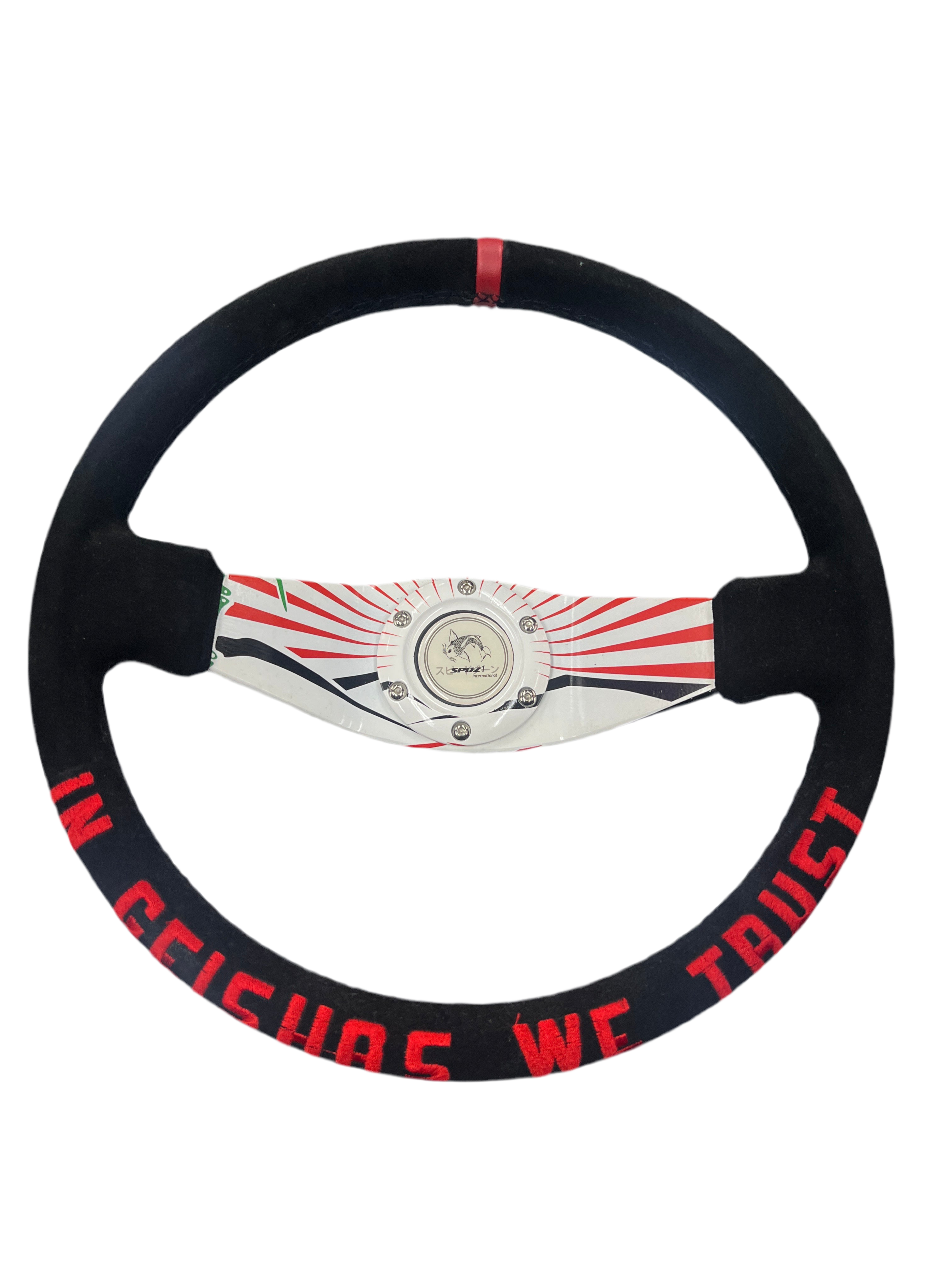 SPDZ1 "Geisha" Steering Wheel – 2-Spoke Classic Suede
