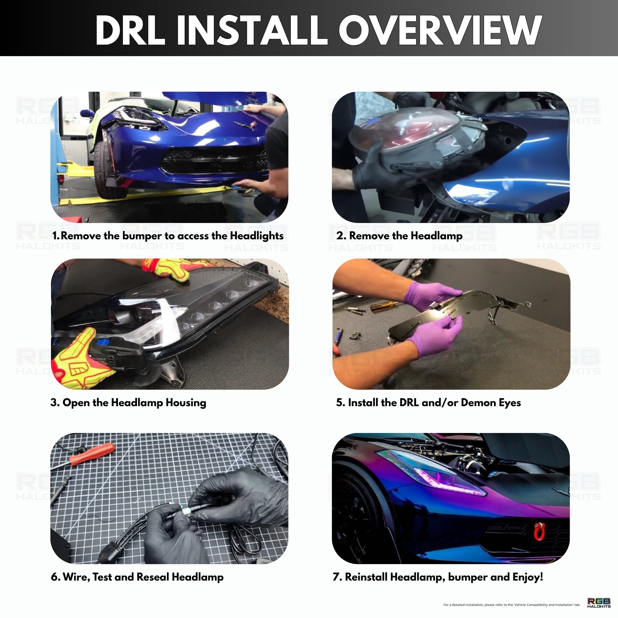 Chevrolet Corvette Multicolor DRL Boards (2014-2019)