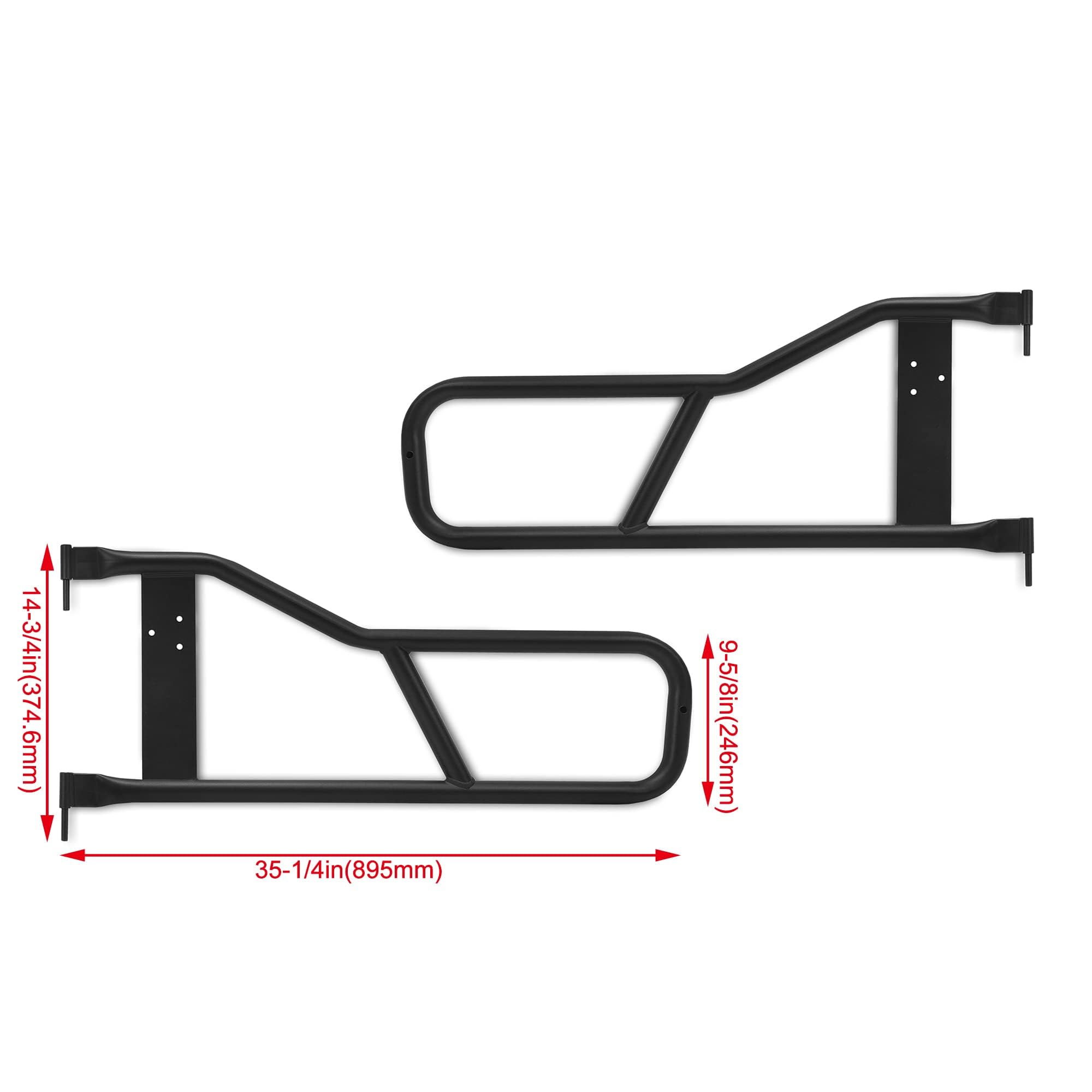 Ecotric Tubular Doors Compatible With 1987-2006 Jeep Wrangler Yj Tj Tubular Half Doors Tube Door Steel Left & Right Simple Off-Road Style