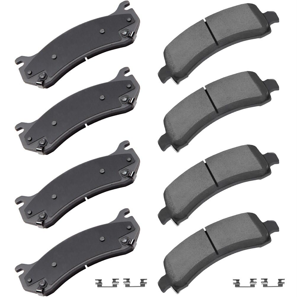 Automuto 8Pcs Front & Rear Disc Brake Pads Set D974 D785 For Cadillac Escalade For Chevrolet Avalanche 1500 Suburban 1500 Tahoe