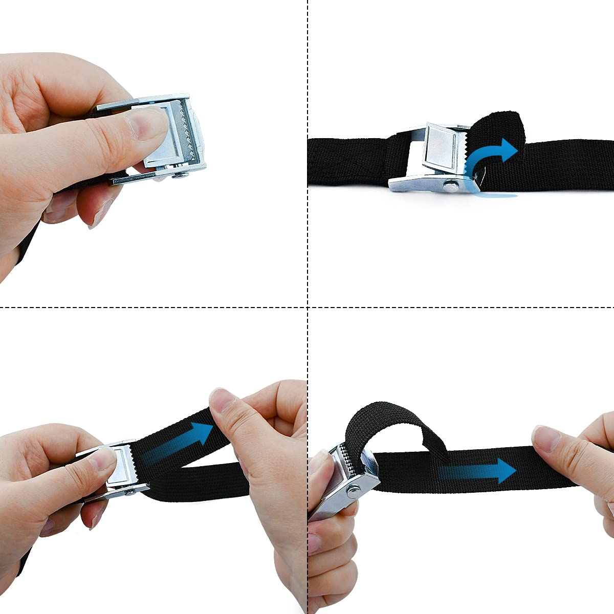 2Pcs Lashing Straps With Buckles Adjustable, Up To 600Lbs,Tie Down Straps For Motorcycle, Cargo, Trucks,Trailer,Luggage (1' X 3.3')