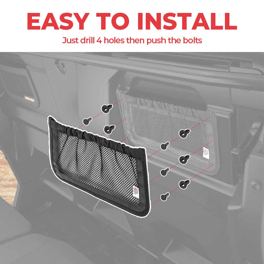 Kemimoto Utv Rear Backrest Storage Nets Compatible With Can Am Defender Max Replacement New Oem #715003019 Black (Sold In Pairs)
