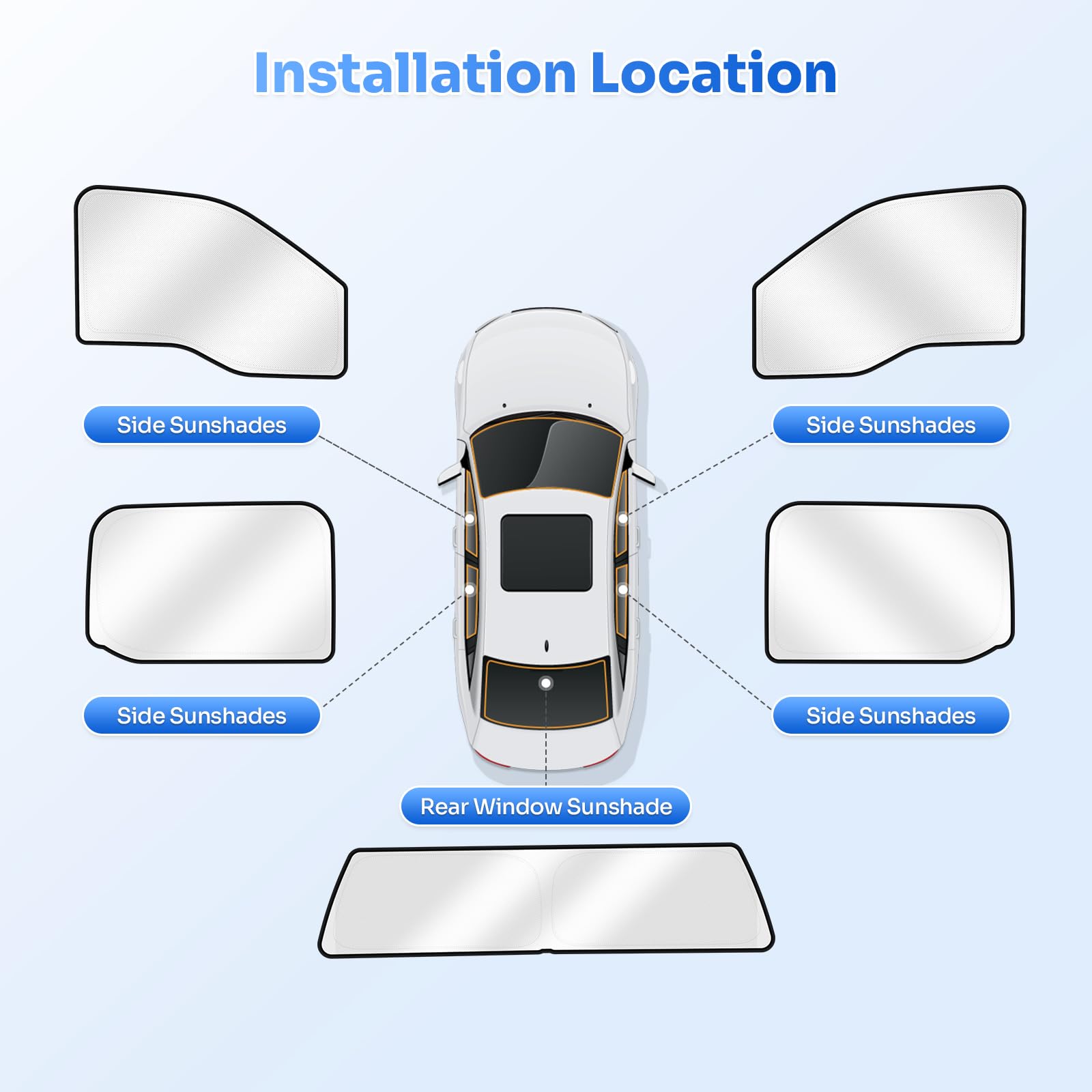 Canvcle Sunshades For 2015-2020 Ford F150 Supercrew 4 Door Accessories Sun Shade Side Rear Window Shade Cover Sun Visor Shield P