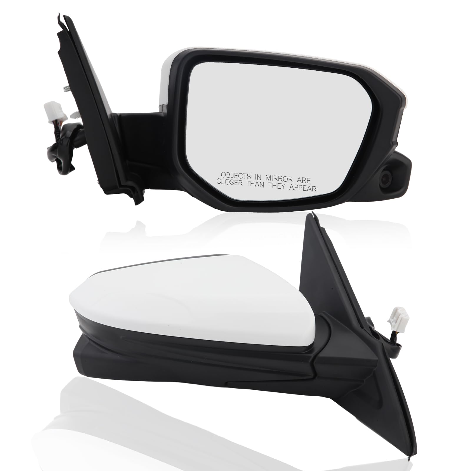 MOFOAP Right Passenger Side Mirror for 2016-2021 Honda Civic Sedan/Coupe/Hatchback, White, Power Heated with Camera, 11 Pins