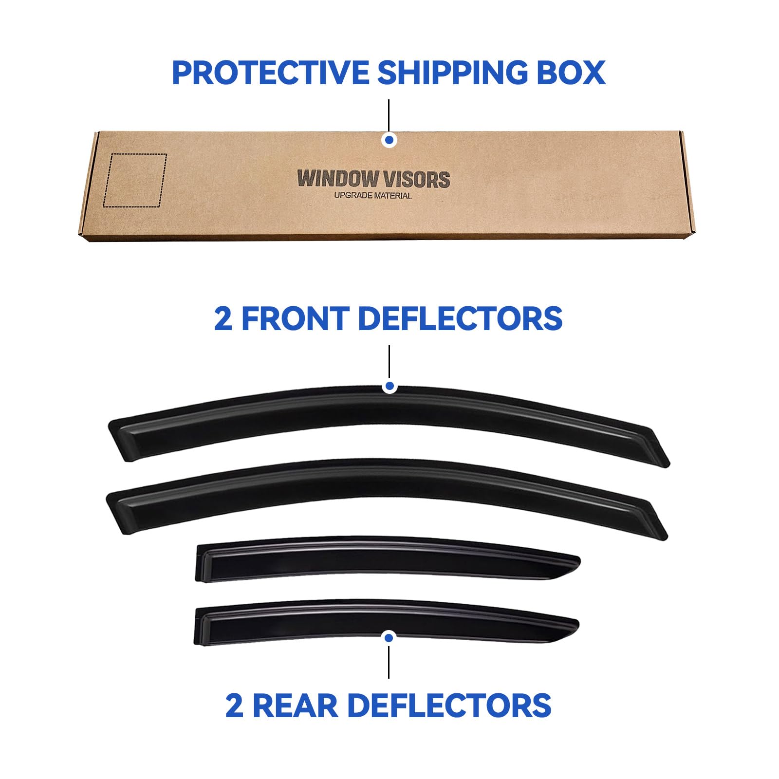 Window Visors Rain Guards Shield for 2007-2012 Nissan Versa Hatchback, Out-Channel Window Vent Wind Deflectors Visors Shades for