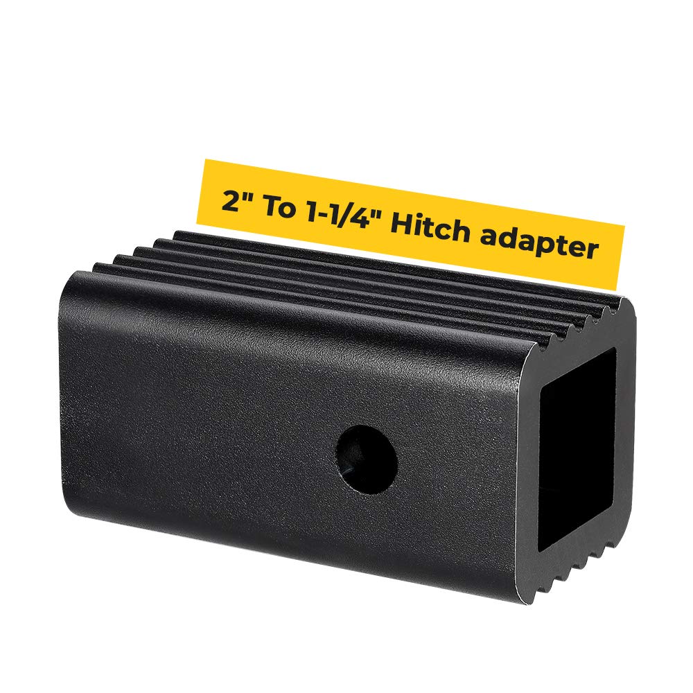 BougeRV 2 inches to 1-1/4 inches Trailer Hitch Adapter 2 inches to 1.25 inches Hitch Adapter Insert Sleeve Receiver Converter fo