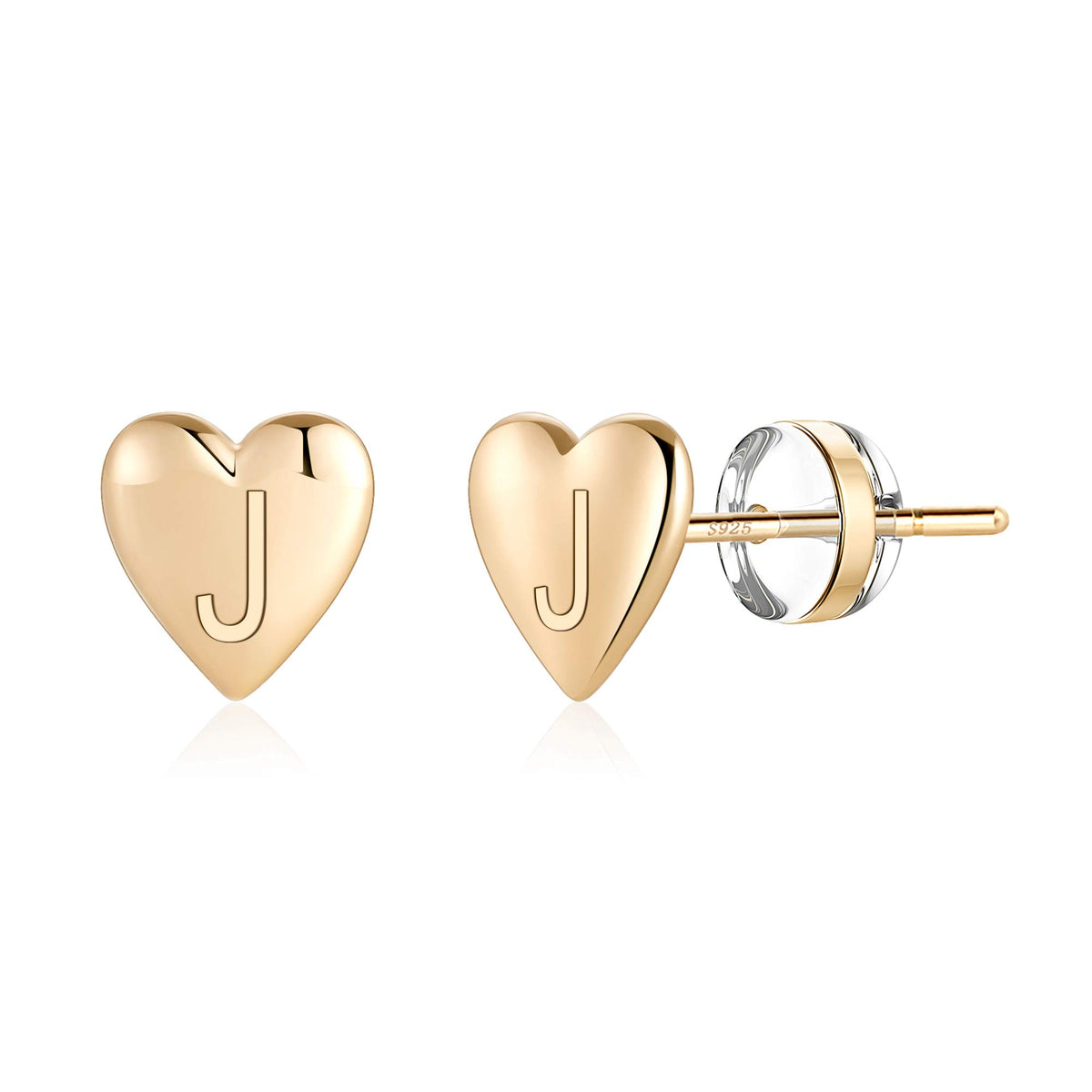 Initial Stud Earrings For Girls Women, Tiny S925 Sterling Silver Post 14K Gold Plated Girls Earrings Hypoallergenic Sensitive Al