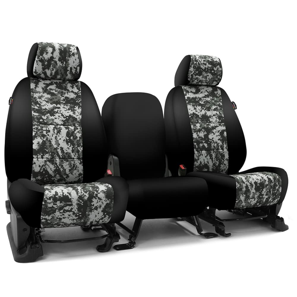 Skanda Custom Fit Seat Cover Designed For Select Chevrolet Models: 1 Row, Neosupreme Fabric, Digital Camo Urban With Black Sides