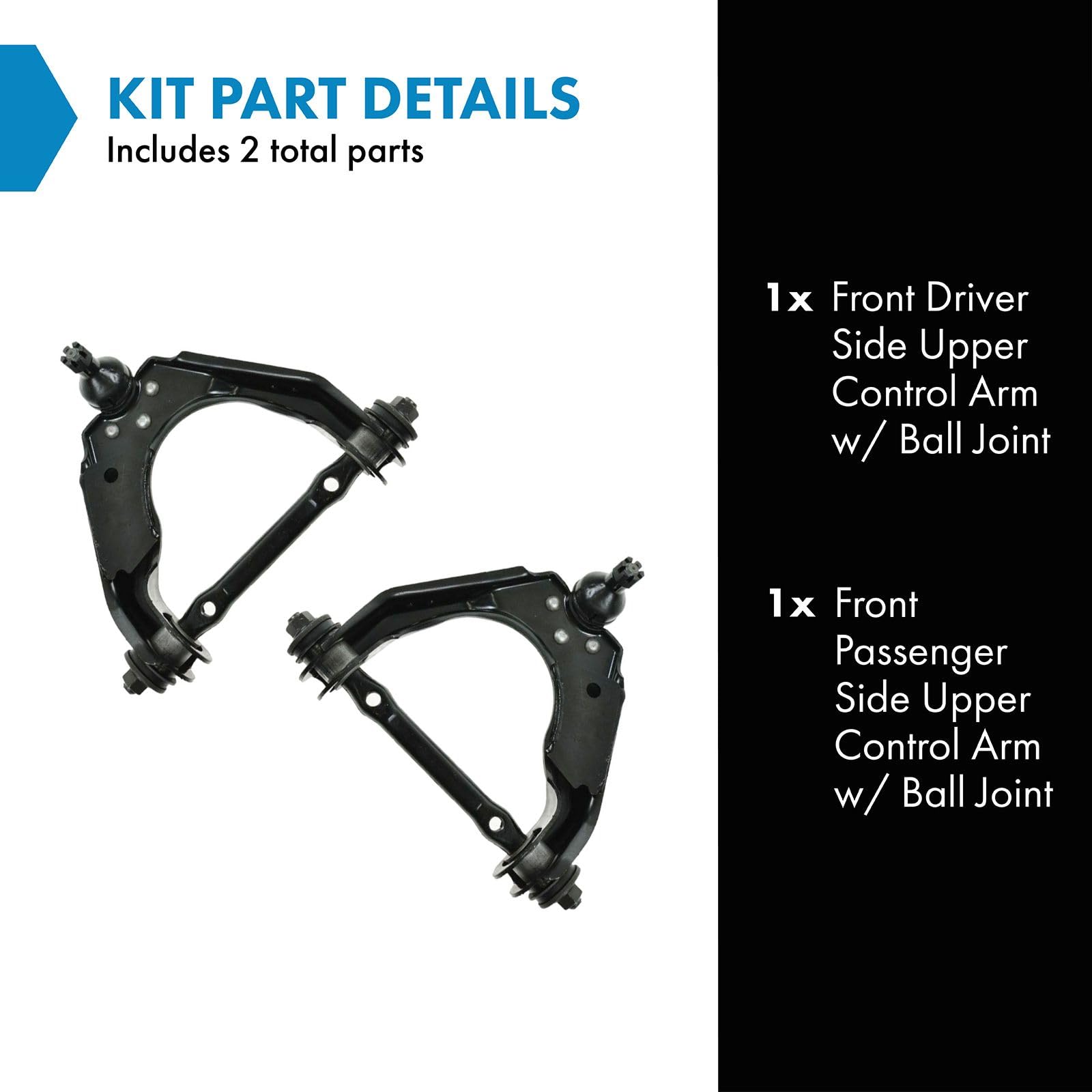 Trq Front Upper Control Arm With Ball Joint Set Compatible With 1997-1999 Dodge Dakota 1998-1999 Durango