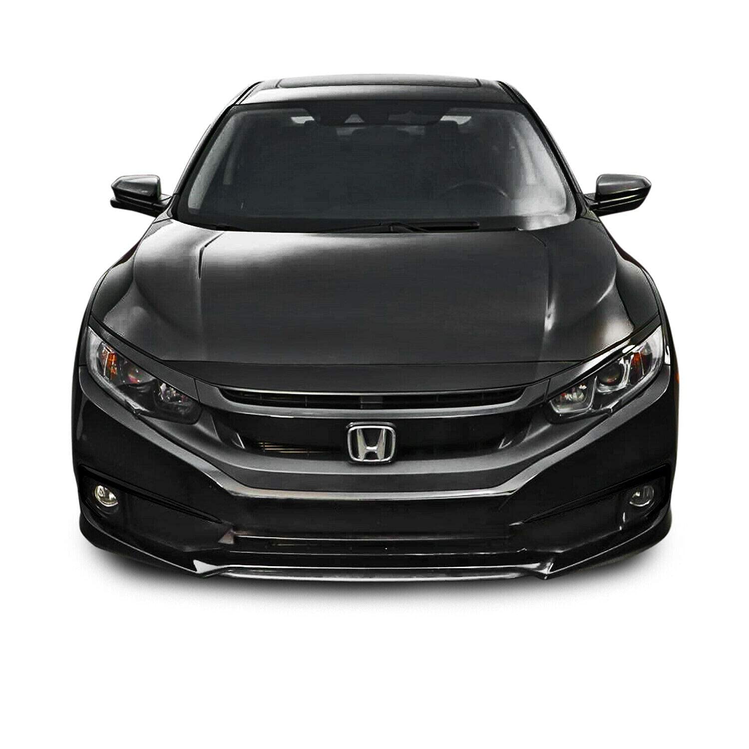 Slickmod Chrome Delete Blackout Vinyl Overlay For 2016-2021 Honda Civic Front Grill Trim (Gloss Black)