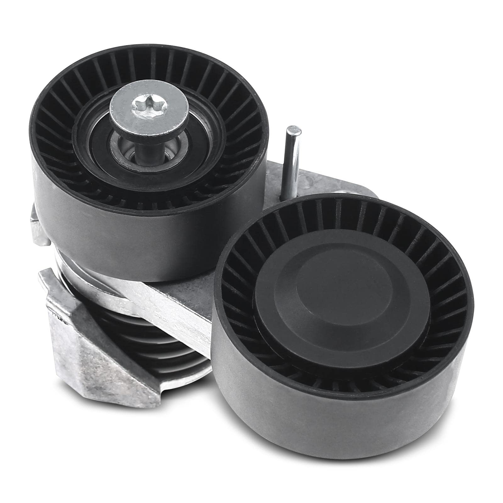 A-Premium Belt Tensioner Assembly With Dual Pulley Compatible With Bmw E82 E90 Series 135I 535I 08-10, 335I 07-10, 335Is 335Xi 5