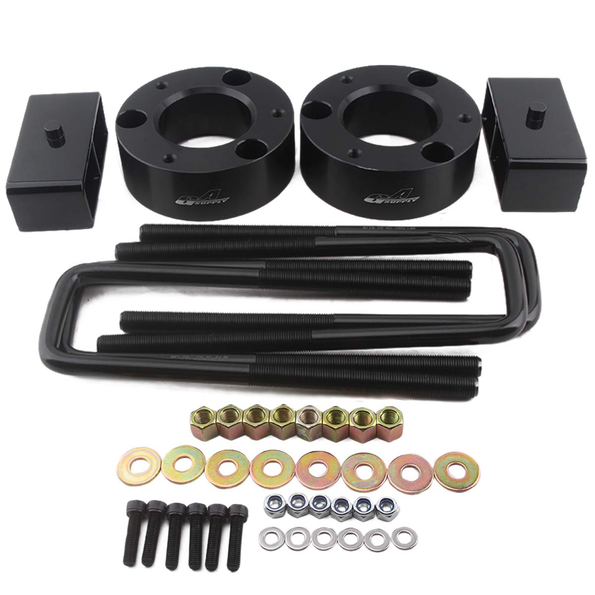Gasupply 3''F+2''R Full Leveling Lift Kits For 2007-2023 Chevy Silverado 1500 Gmc Sierra 1500, 3 Inch Front Strut Spacers + 2 In