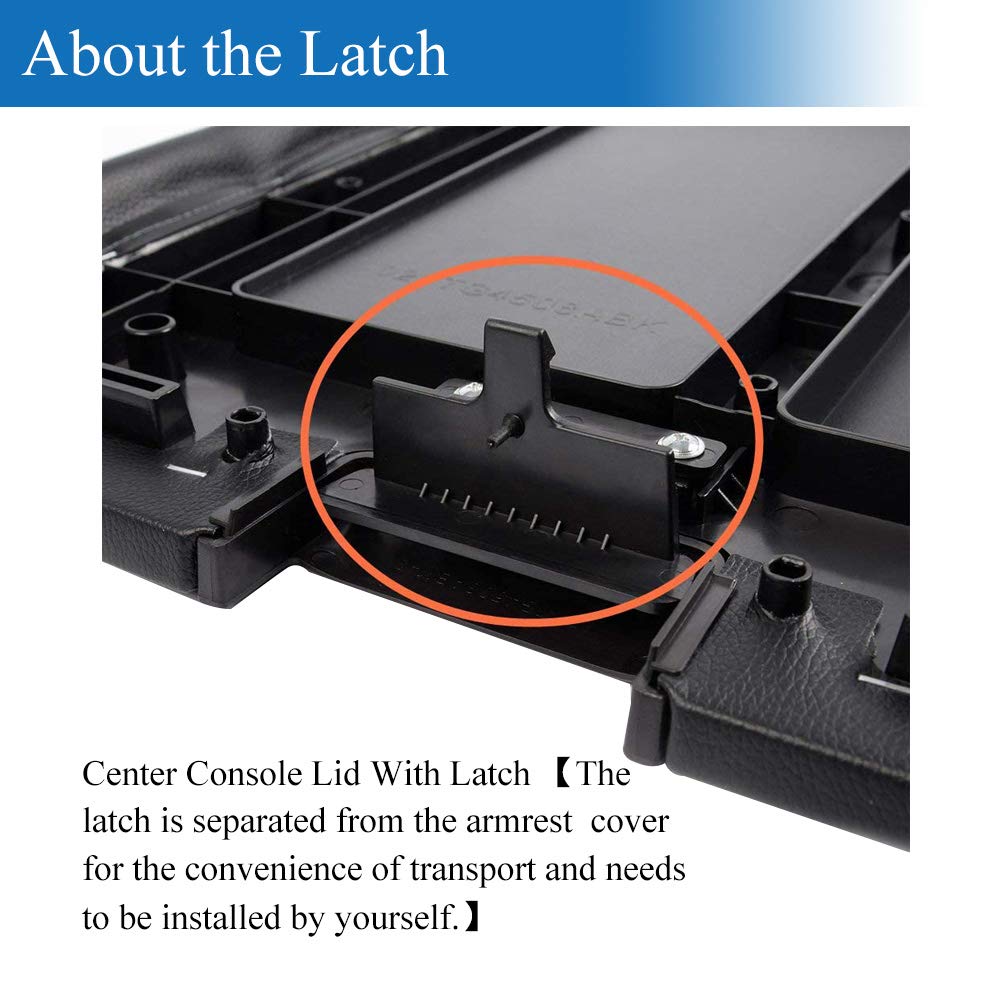 Vecartech Center Console Lid Kit With Latch Compatible With 2007-2013 Chevy Tahoe/Avalanche/2008-2014 Silverado/Gmc Yukon(Xl)/Si