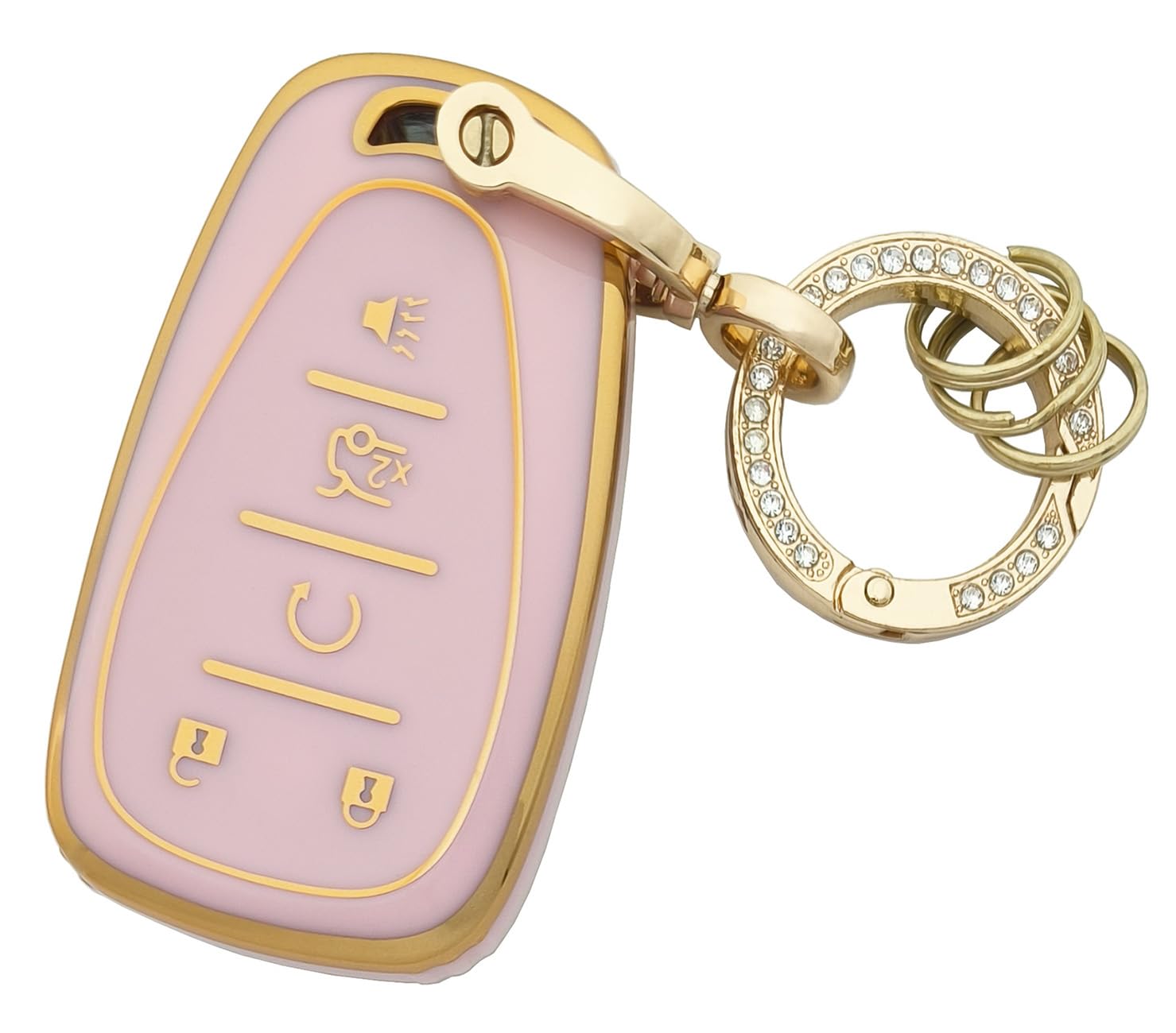 Chyoekey Key Fob Cover Case Shell Keychain For Chevy Equinox Malibu Traverse Blazer Camaro Impala Cruze Volt Bolt Sonic Trax Tah