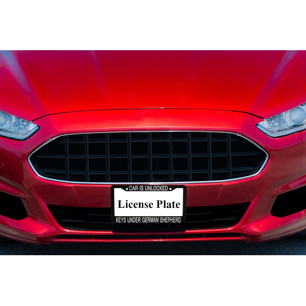 Ofloral Car Is Unlocked Keys Under German Shepherd Aluminum Alloy License Plate Frame Dog Pet Clever Applicable To Us Standard C