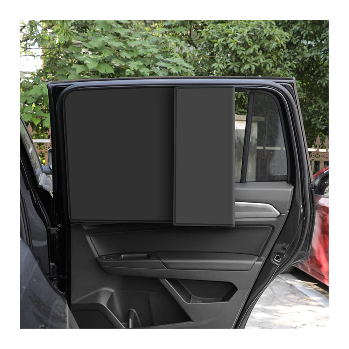 Ziciner Car Window Sun Shade(Only for Metal Frame), 2 Pcs Auto Side Rear Magnetic Windshield Curtains, Sun Heat Blocker and UV R