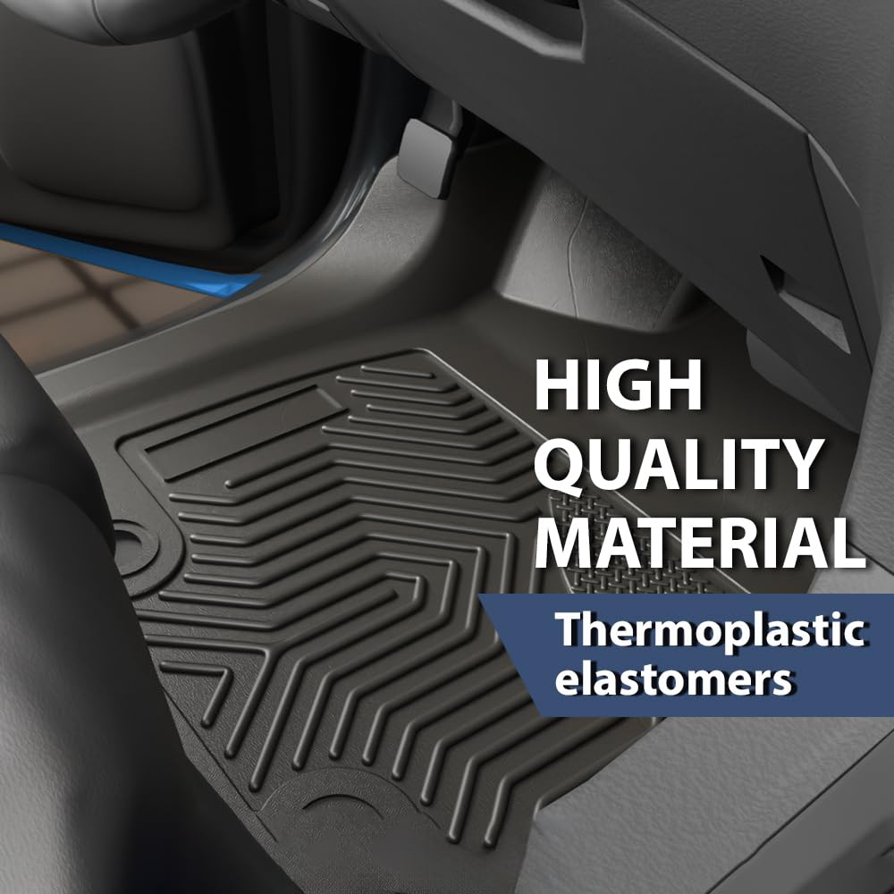 Pit66 Floor Mats Compatible With 2017-2024 Mazda Cx-5, 1St & 2Nd Row Tpe 3-Piece Premium Floor Liners Interior Accessories