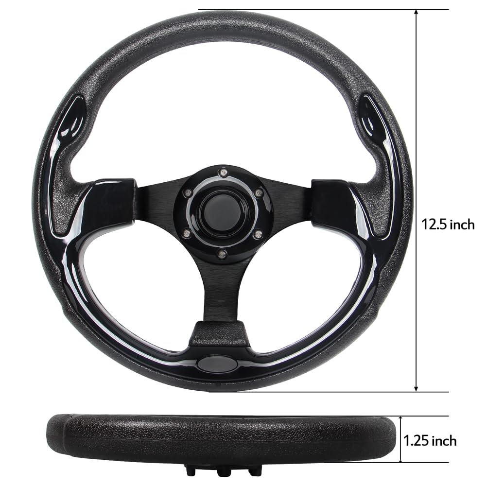 Universal Ezgo Steering Wheel With Black Aluminum Frame Golf Cart Steering Wheel Fit For Yamaha Club Car Ds And Precedent Steeri