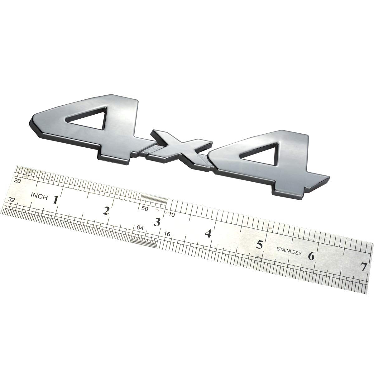 4x4 Chrome Fender Side Rear Emblem Badge With Adhesive For Truck/Suv/Pickup Rear Tailgate Tail Gate Door 4Wd (Chrome)