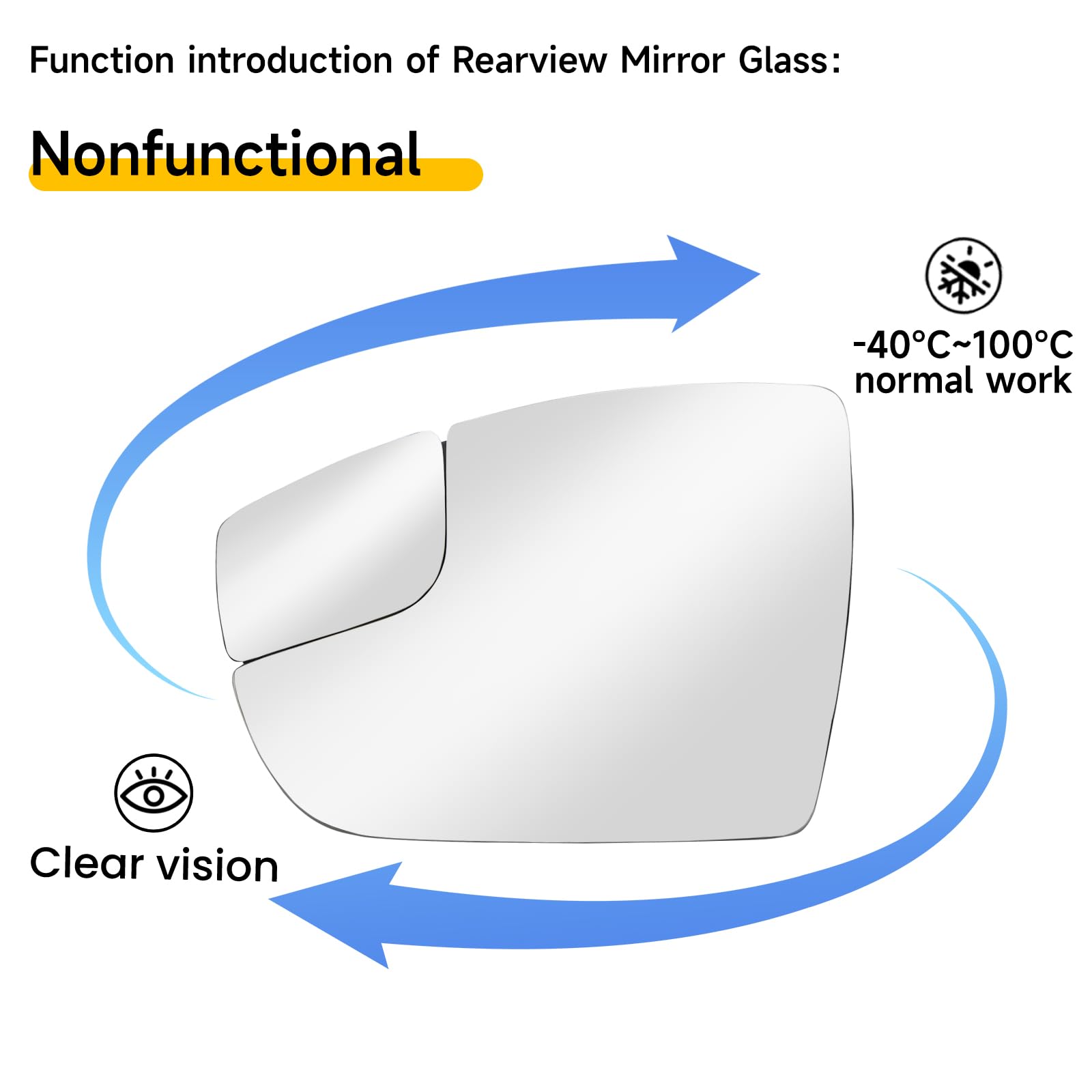 LOIYLLEN Driver Side Mirror Replacement for Ford Focus 2012 2013 2014 2015 2016 2017 2018 - Left Side Mirror Glass, Rear View Mi