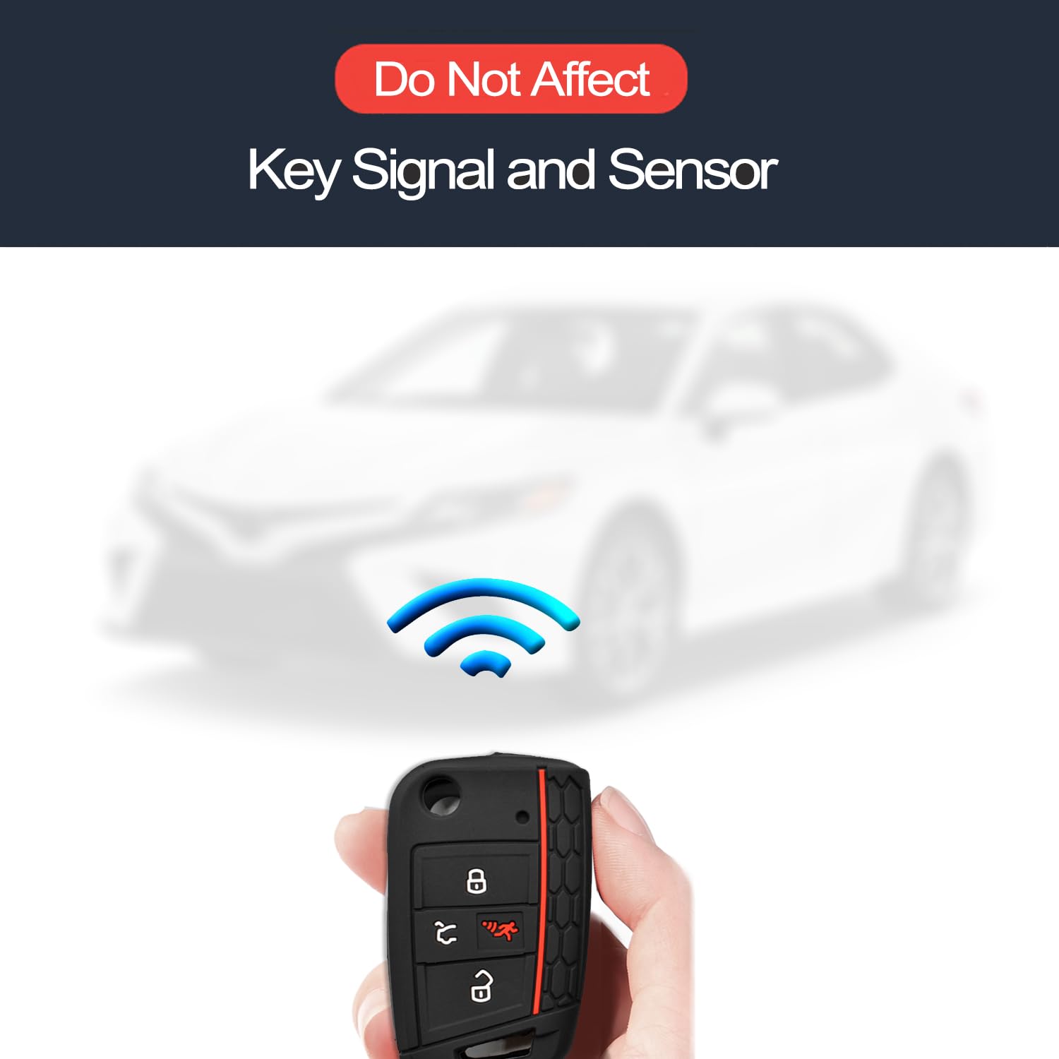 Infipar 2Pcs Compatible With Volkswagen Vw Jetta Golf Polo Tiguan Atlas Flip 4 Buttons Black Key Fob Cover Case Key Chain Protector Keyless Remote Holder, Not Fit Gti