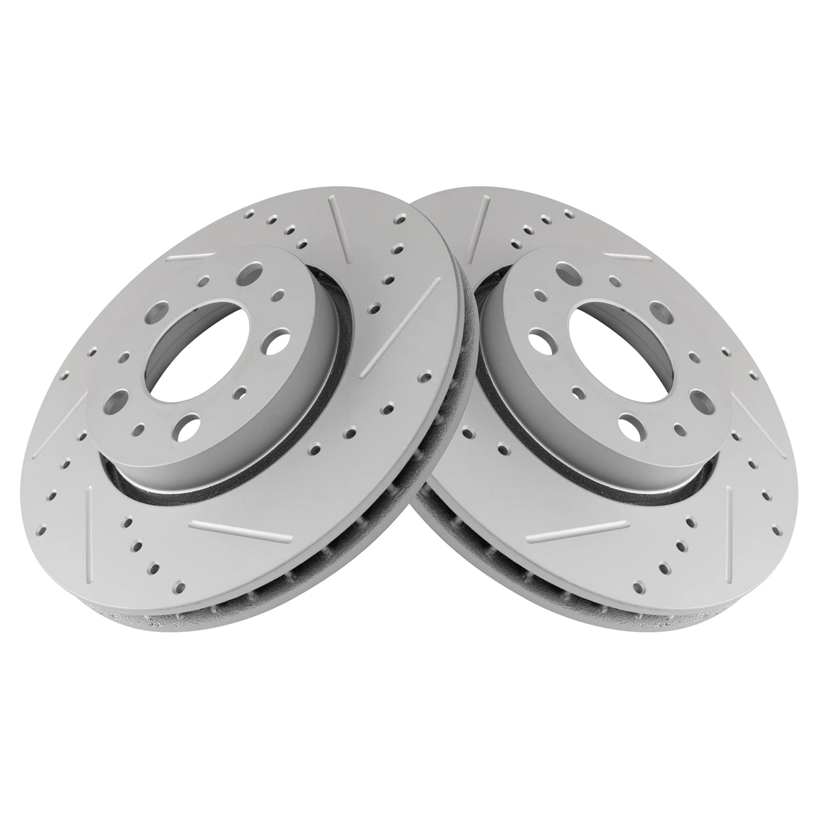 Trq Front Performance Brake Rotors Set Premium G-Coated Compatible With 2001-2009 Volvo S60 1999-2006 S80 2001-2007 V70 2003-200