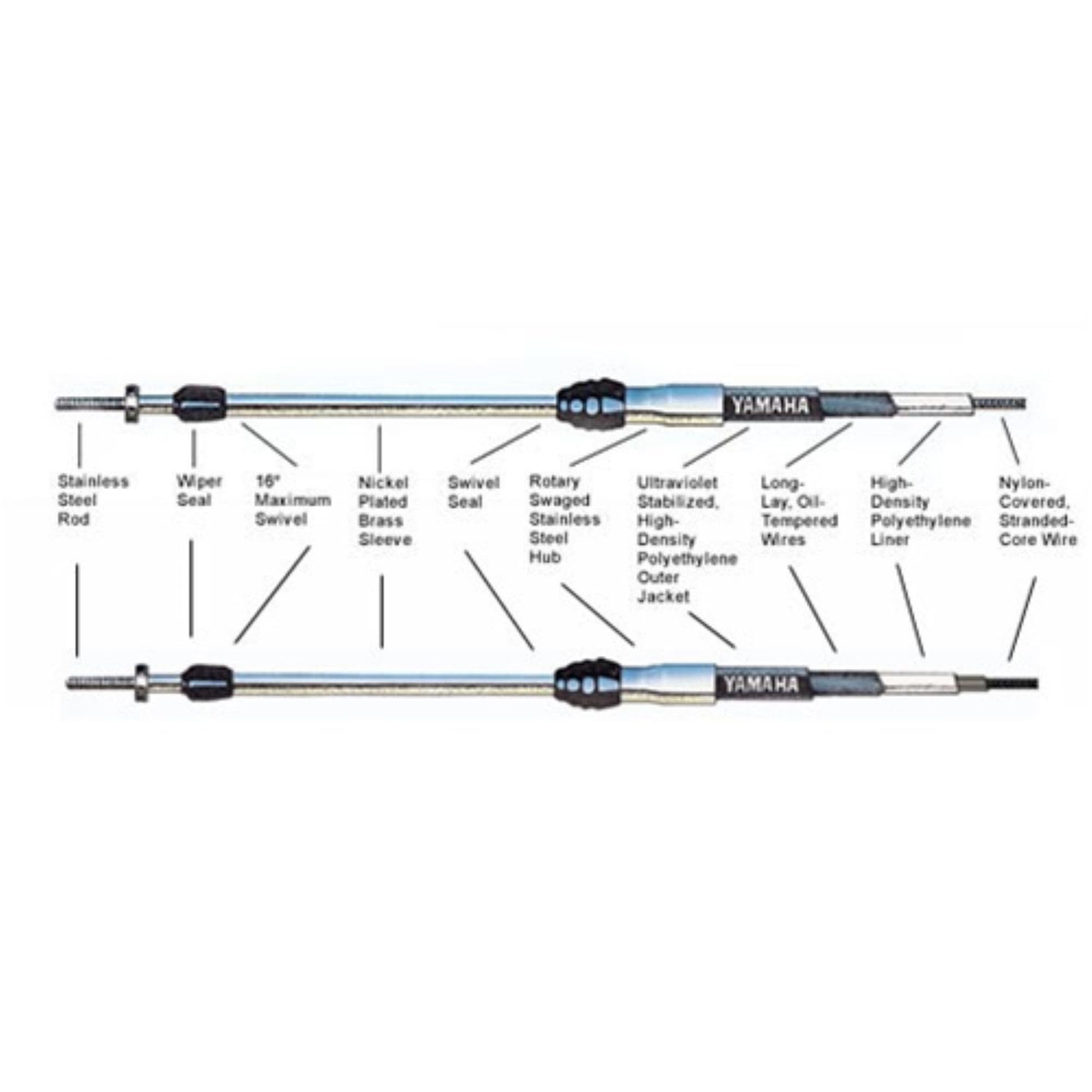 Yamaha Aba-Cable-16-00 Premier Ii Throttle Shift Cable 16 Foot; New # Mar-Cable-16-Sc Made By Yamaha