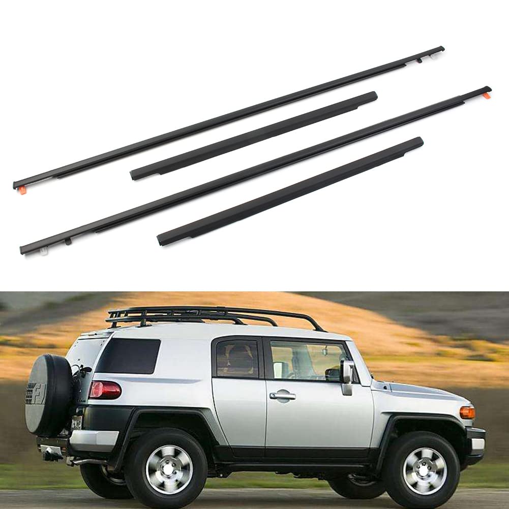 Zhisheng 4PCS Weatherstrip,Window Weather Stripping Moulding Trim for Toyota FJ Cruiser 2007 2008 2009 2010 2011 2012 2013 2014,
