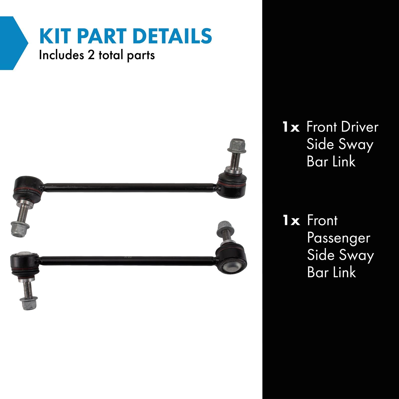 Trq Front Sway Bar Stabilizer Link Set Compatible With 2017-2023 Tesla 3 2020-2023 Y