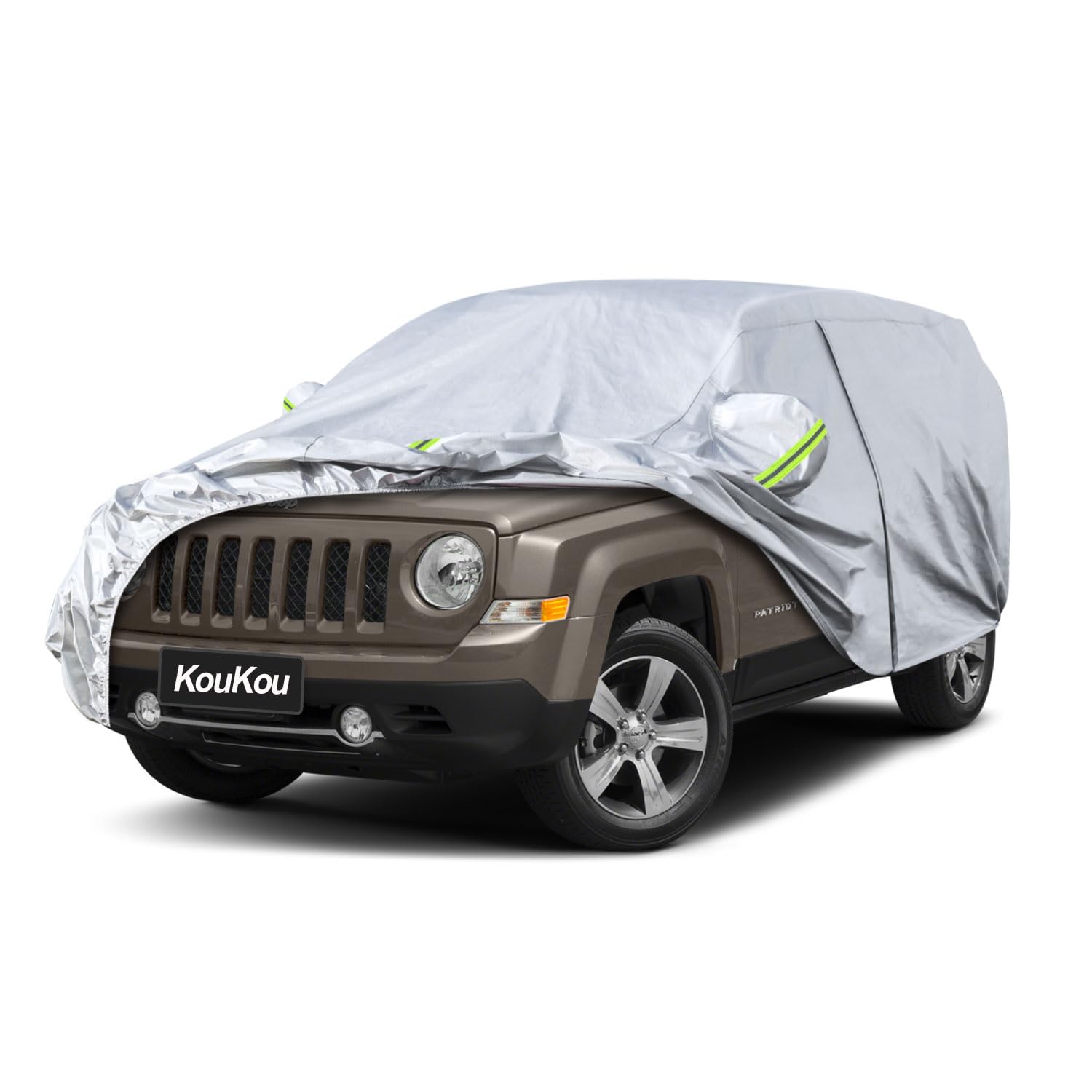 Koukou 6 Layers Car Cover Custom Fit Jeep Patriot From 2007 To 2016, Waterproof All Weather For Automobiles, Sun Rain Dust Snow