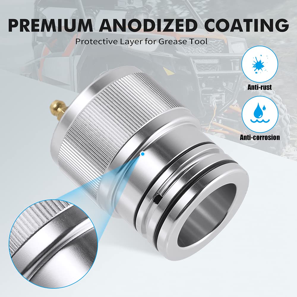 Nicecnc 44Mm Wheel Bearing Greaser Tool Compatible With Polaris Ranger Rzr 900 / S4 / Rs1, Rzr Xp 1000 / Turbo, General 4 1000, Sportsman 550/850 /1000, Scrambler Xp 850/1000, See Fitment Silver