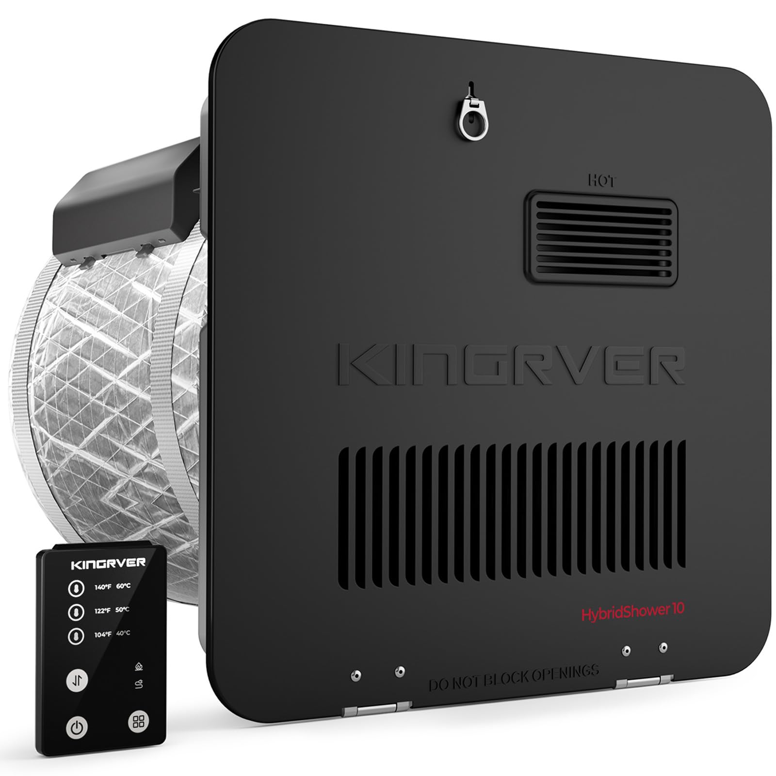 10 Gallon RV Tank Water Heater, KINGRVER HybridShower 10 - RV Gas and Electric Water Heater with Built-in Anode Rod, Porcelain L