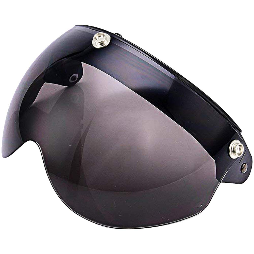 3-Snap Visor Lens Shield For Motorcycle Helmets Flip Up Down (Smoke)
