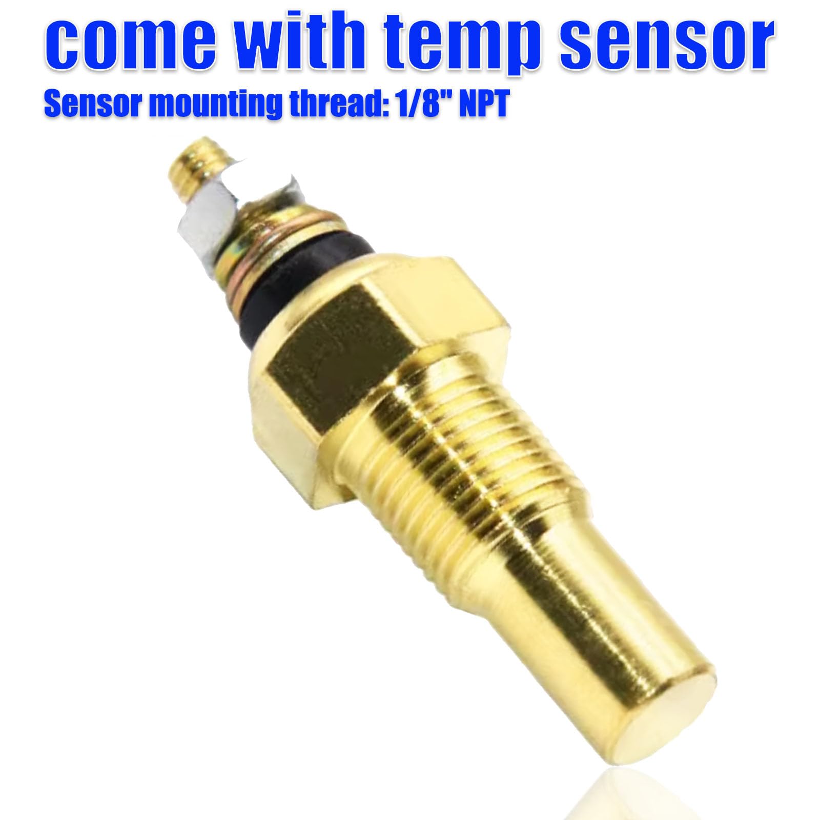 BYYOUIV 2'' Universal Water Temp Gauge, 100-250? Blue LED Backlit DC 12V Thermometer Kit for Car/Boat/Truck/Motorcycle