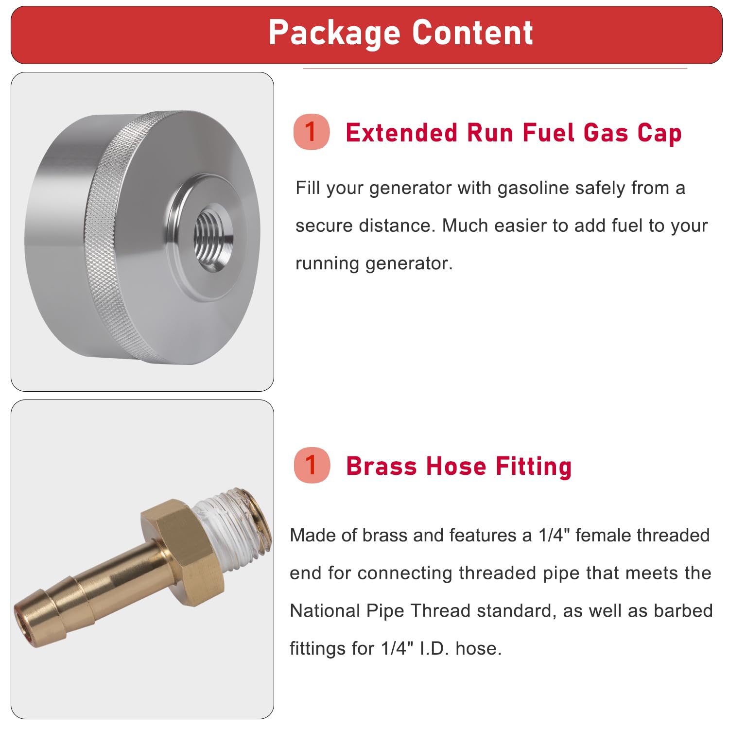 Extended Run Fuel Cap Fits Gas Generator For Yamaha EF2000is, EF1000is, Coleman pm2000i,Powerhorse 2000, Ai power sua2300i