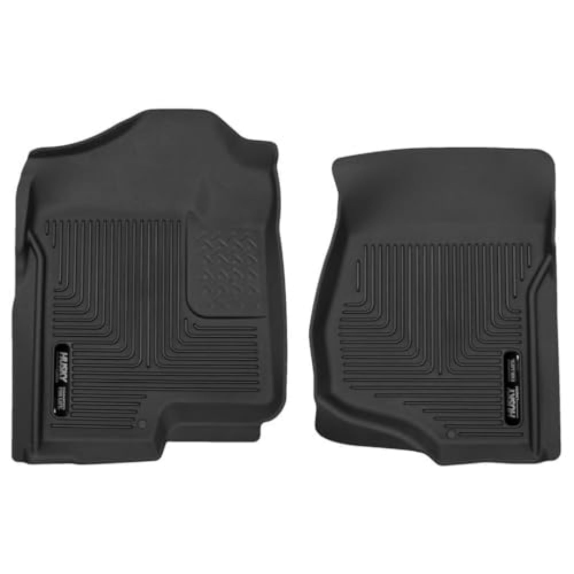 Husky Liners Weatherbeater Floor Mats | Fits Various 2007-2014 Cadillac Escalade & Esv, Gmc Yukon, Chevrolet Suburban 1500, Tahoe, Silverado/Sierra (See Description) | Front Row, 2-Pc Black - 18201
