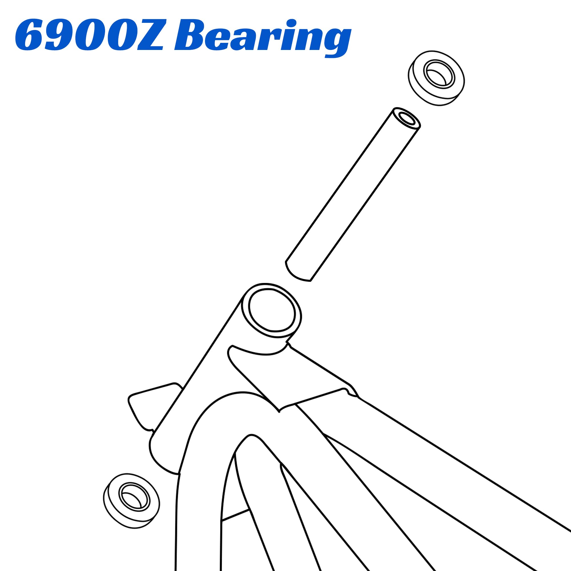 Yoxufa Mini Bike Steering Bearing Assembly For Coleman Ct200U Bt200X Ct200U-Ex Ct100U Cc100X Rt200 Rt100 Predator 212Cc 196Cc 200Cc 98Cc 100Cc 5.5Hp 2.5 3.0Hp Engine Parts 6900Z 4 Packs