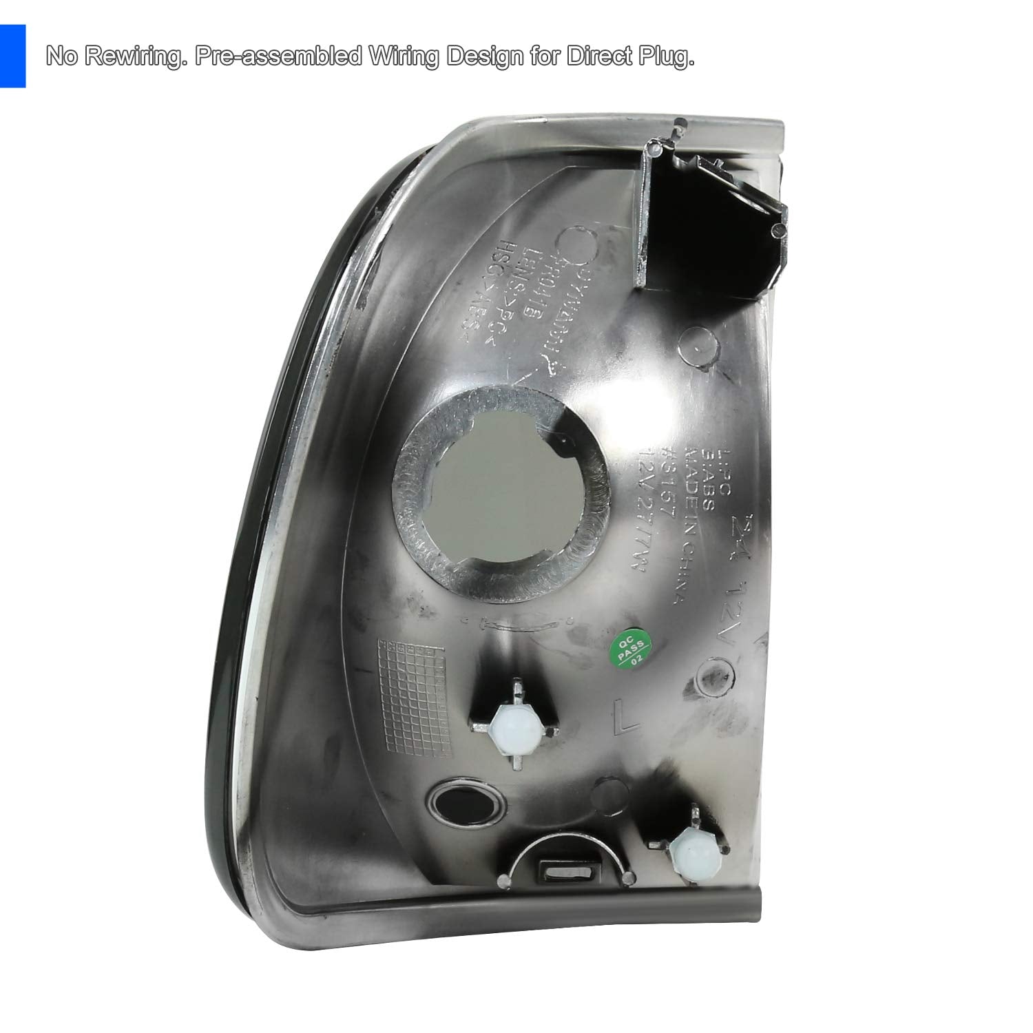 Spec-D Tuning Smoke Lens Corner Lights Compatible With Ford F150 1997-2003, 97-02 Expedition, L+R Pair Assembly