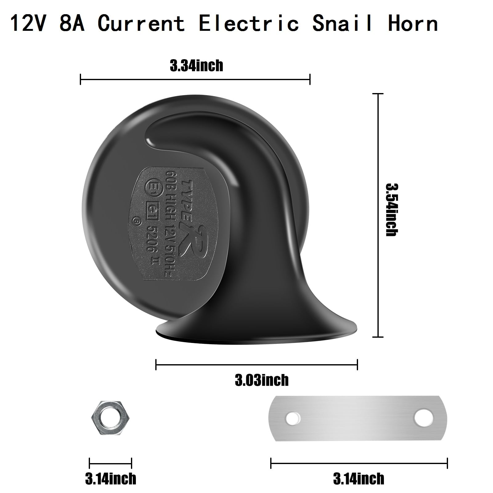 Hecenvei Train Horn For Trucks - 130 Db Super Loud Boat Horn Marine, 12V Waterproof Electric Snail Horns, Air Horn For Car Truck